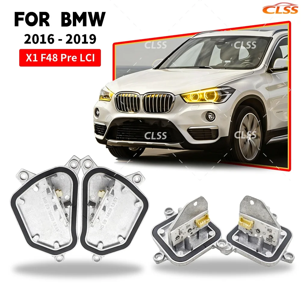

63117428791 Модуль DRL с желтыми ангельскими глазами для BMW X1 F48 F49 X2 2016, янтарно-синий источник света, светодиодные фары дневного света