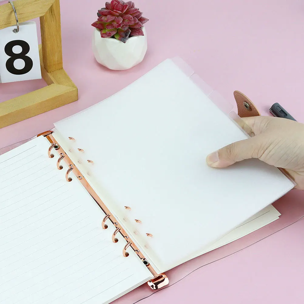 

Matte Finish Binder Pockets 6 Sheets Portable Budget Insert For Receipts Cards Storage Pp Material Loose Leaf Pocket