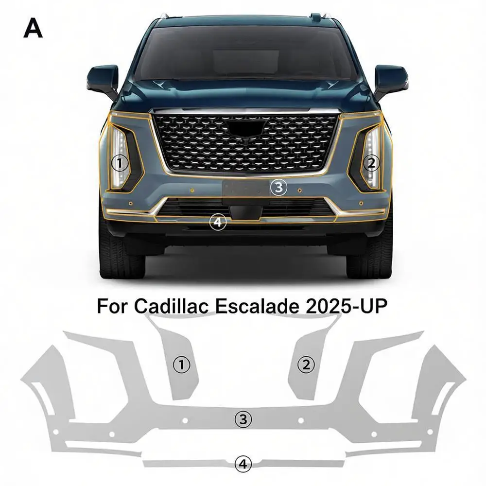 8.5Mil TPU Scratch-resistant Car Paint Protection Film For Cadillac Escalade 2025-UP Car Body Transparent Bra Per-cut PPF Kit