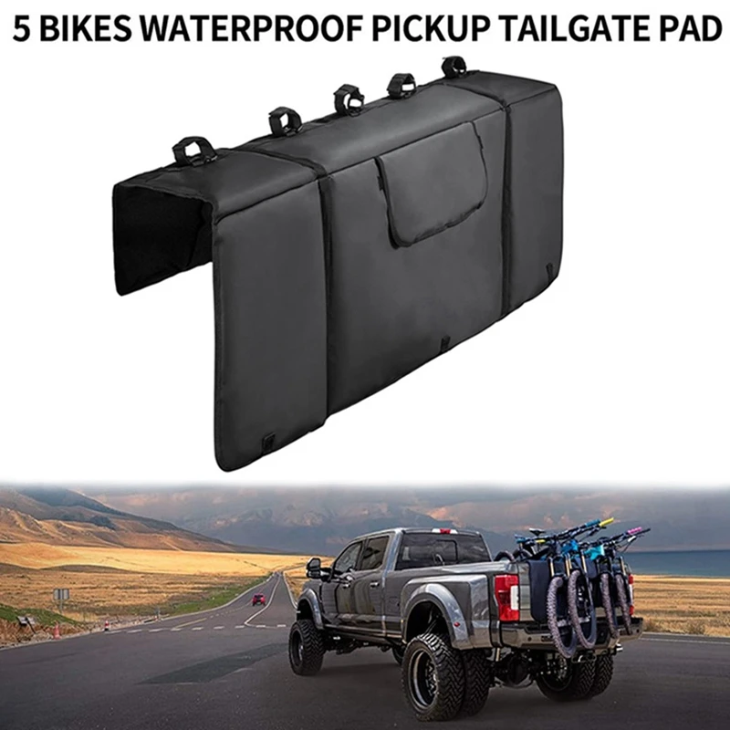 2X Tailgate Pad For Mountain Bike With Bike Fixing Straps Truck Protection Tailgate Pad Carries Up To 5 Bikes