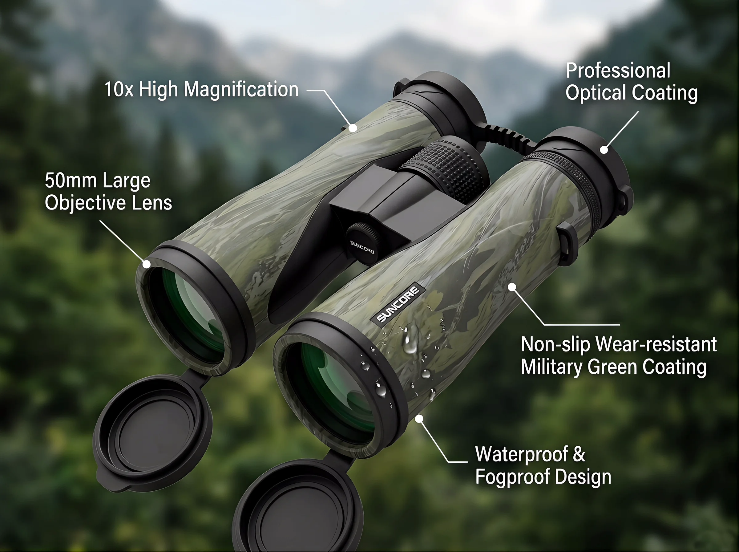

Профессиональный бинокль 10x50 с отличной четкостью при слабом освещении, идеально подходит для наблюдения за звездами, птицами и спортивными мероприятиями