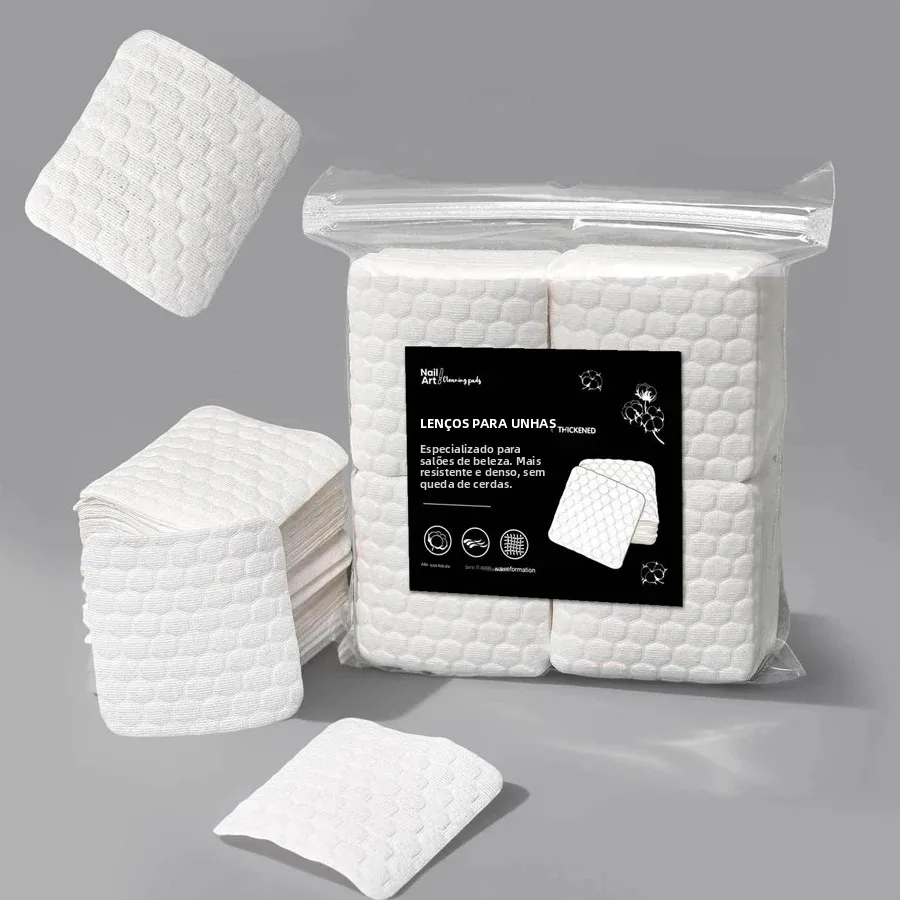 200 Unidades de Lenços Sem Fiapos para Unhas, Almofadas Duráveis para Limpeza de Unhas, Ferramenta de Manicure para Remover Esmalte e Limpar Gel