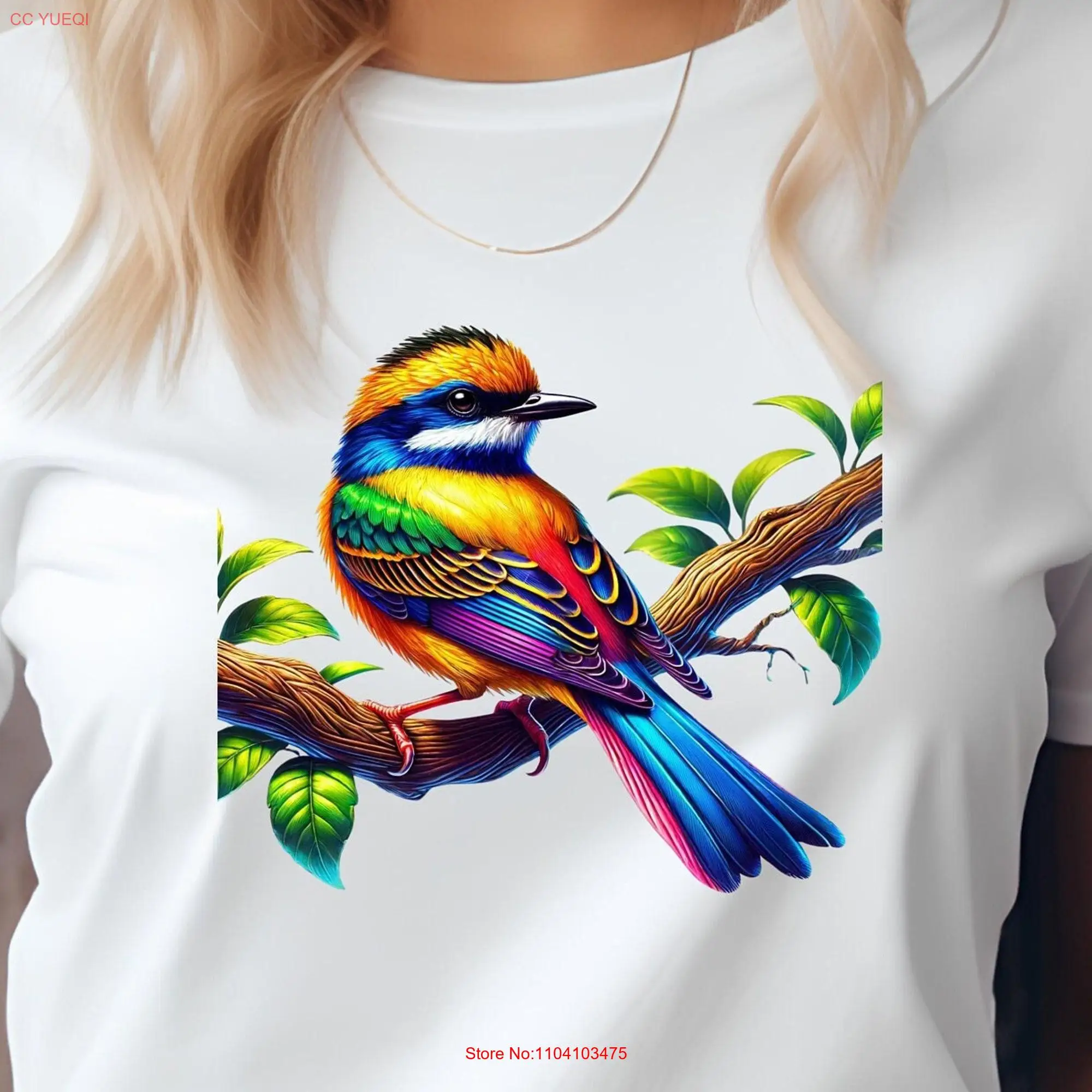 Colorful Bird T Shirt Vibrant Avian Art for Nature Lovers Enthusiasts Perfect Idea long or short sleeves