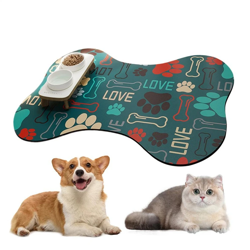 

Dog Mat For Food And Water Anti-Slip Absorbent Dog Bowl Mats Quick Dry Water Dispenser Mat Dog Food Mats For Floors