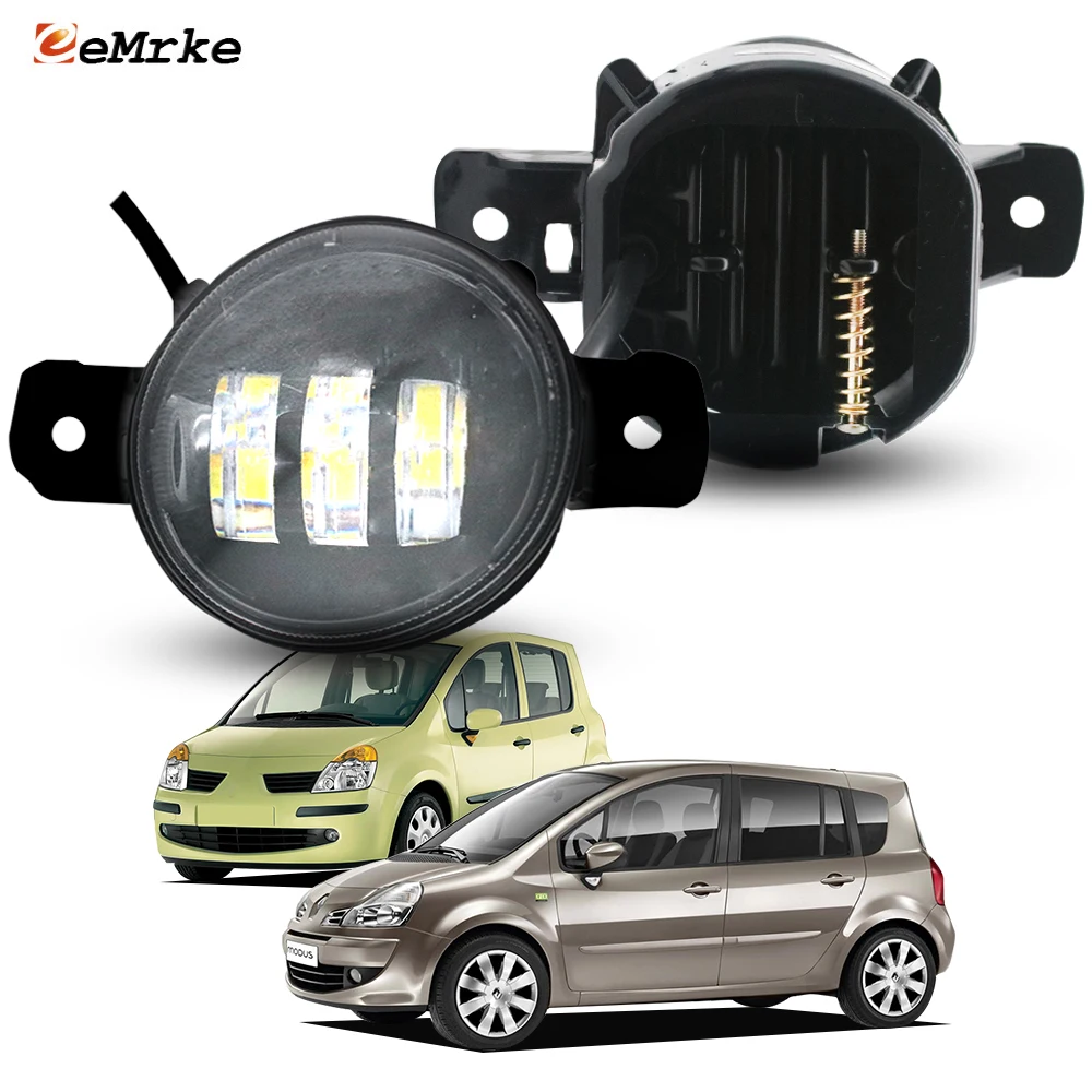 Upgrade 2 X Car LED Fog Lights Front Bumper Lens Daytime Running Lamp DRL PTF 30W For Renault Grand Modus, Modus 2004-2014