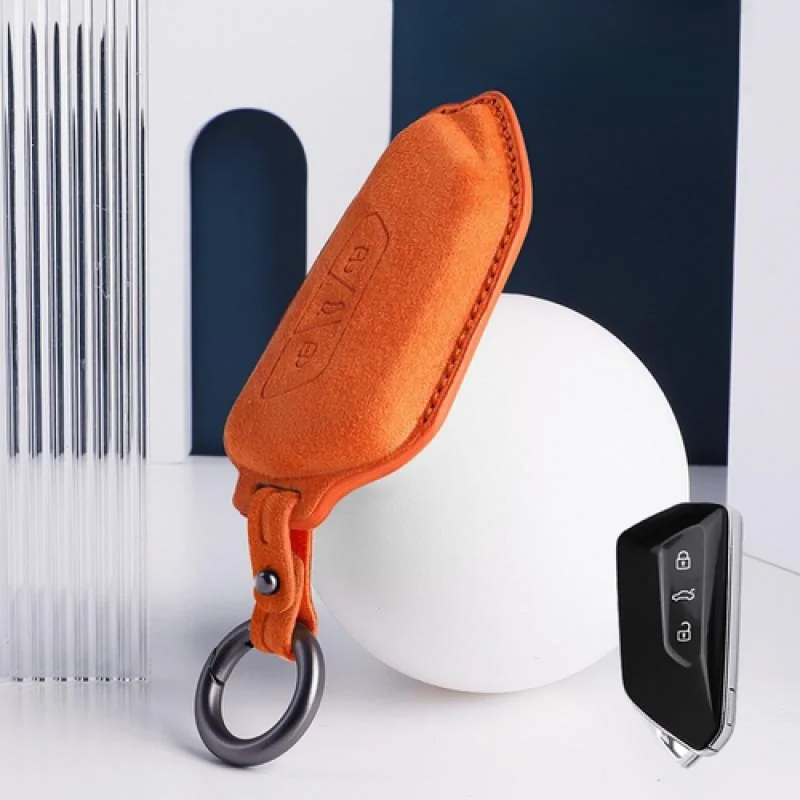 A + جلد الغزال سيارة مفتاح بعيد فوب غطاء لشركة فولكس فاجن جولف 8 MK Teramon ID.3 ID.4 #3