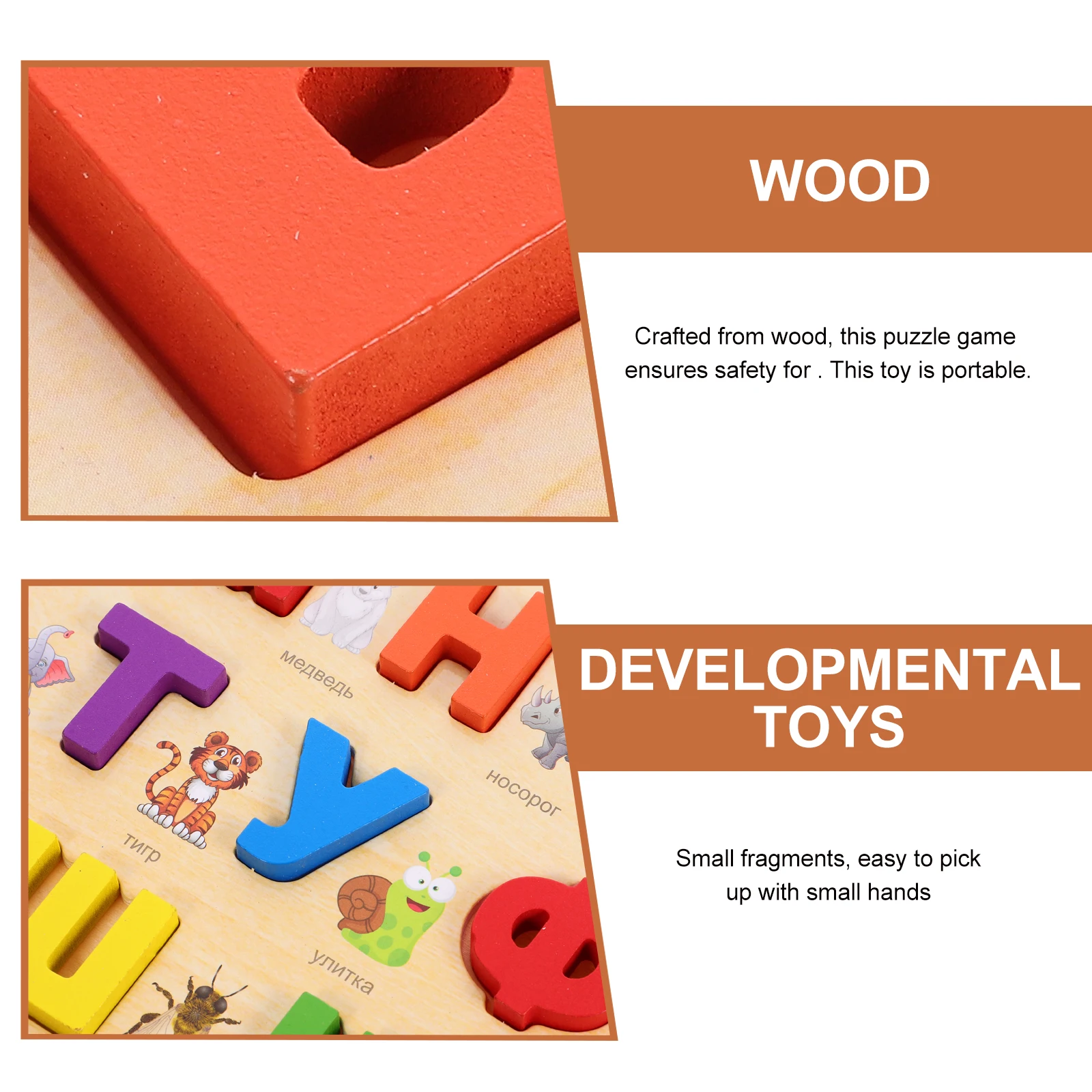

1 set 1 Set Russian Alphabet Wooden Educational Kids Learning Wood Puzzle Board Matching Tool For Toddlers Early Development
