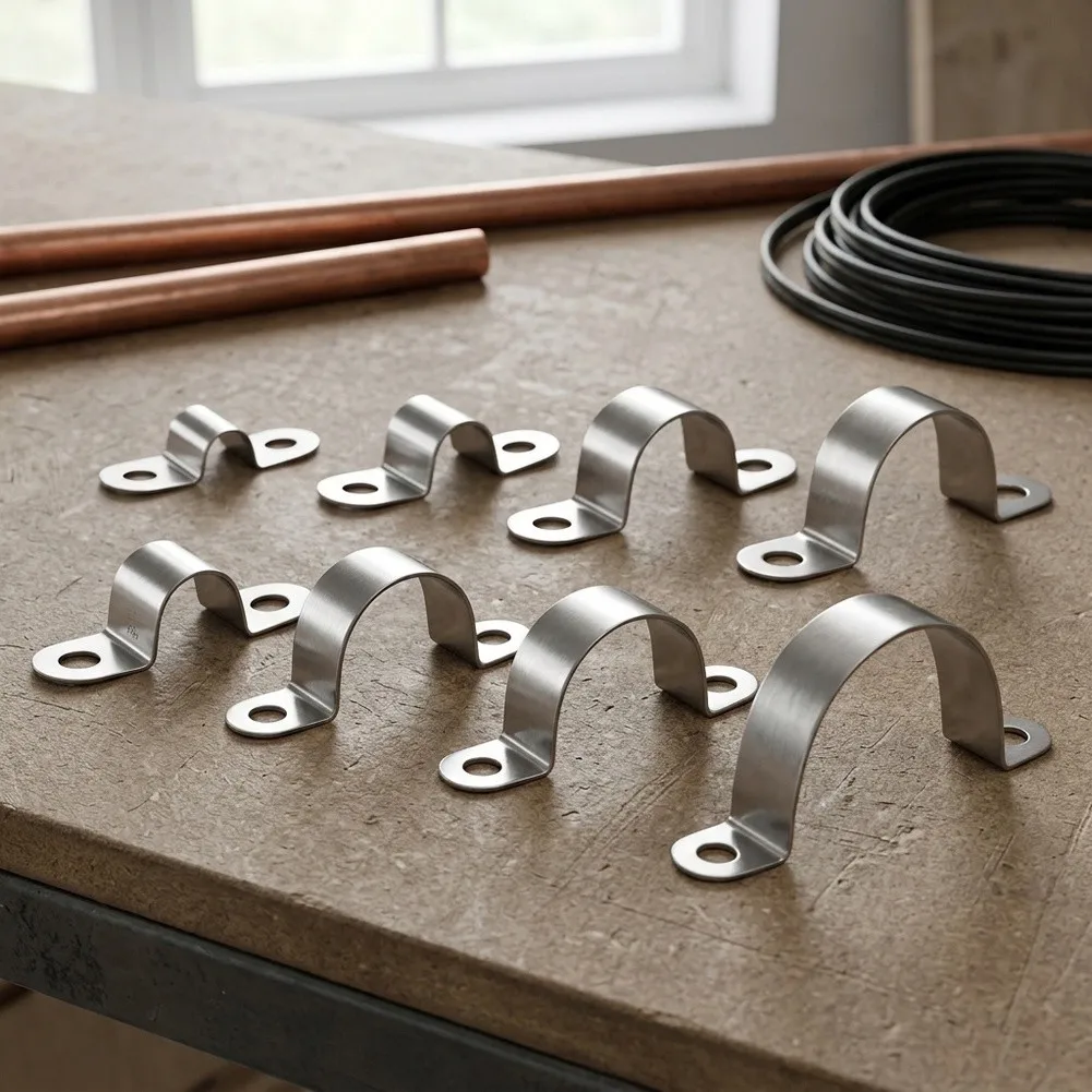 U Shaped Stainless Steel Clamp Set 240 pcs Compatible with Pipe Diameters 8mm 10mm 12mm 14mm 16mm 20mm 25mm 32mm