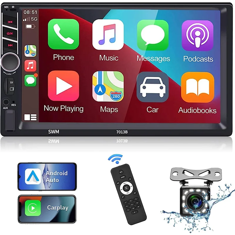 

Универсальный 7-дюймовый автомобильный радиоприемник CarPlay HD с мультимедийным сенсорным экраном Super Hot ra Mirror Link 7013B