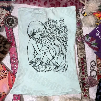 

Сексуальный топ для женщин, эстетичные женские блузки, одежда в стиле гранж, топы Y2K с бретелями, укороченный топ, сексуальная женская одежда, майки и топы-камизолы