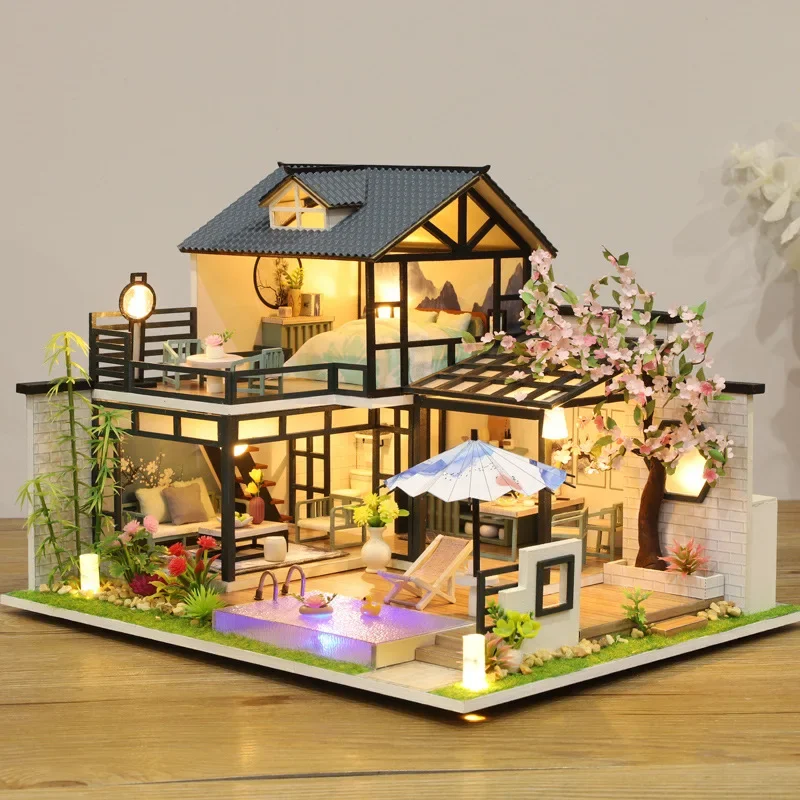 

DIY Doll House Kit Miniature Furniture and Handmade Craft for Kids and Adults