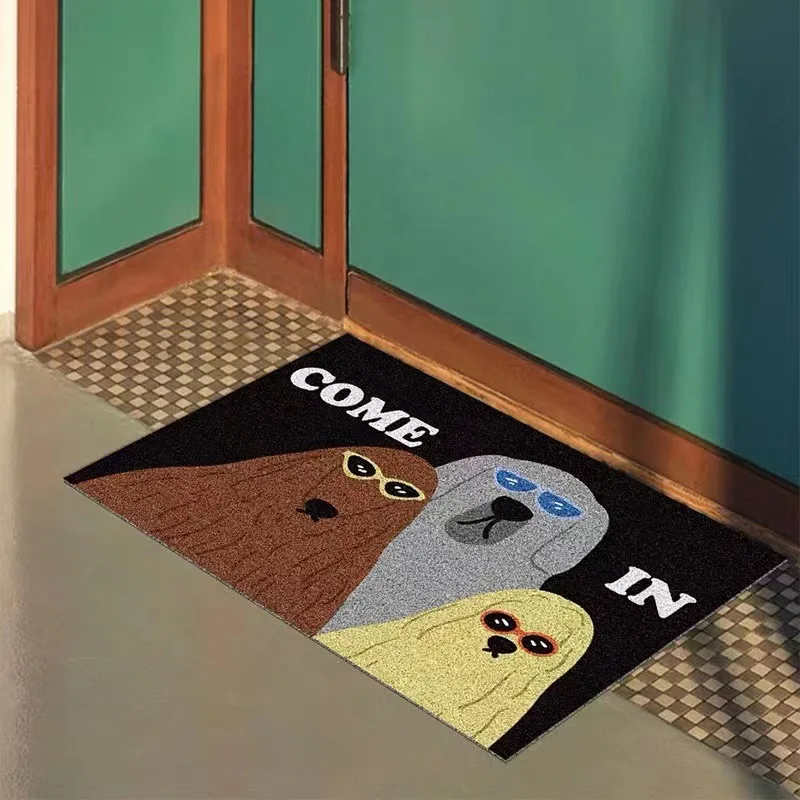 Cartoon Cat/dog Pattern Doormat Living Room Entrance Home Decoration Carpet Machine Washable Bedroom Balcony Decor Carpets