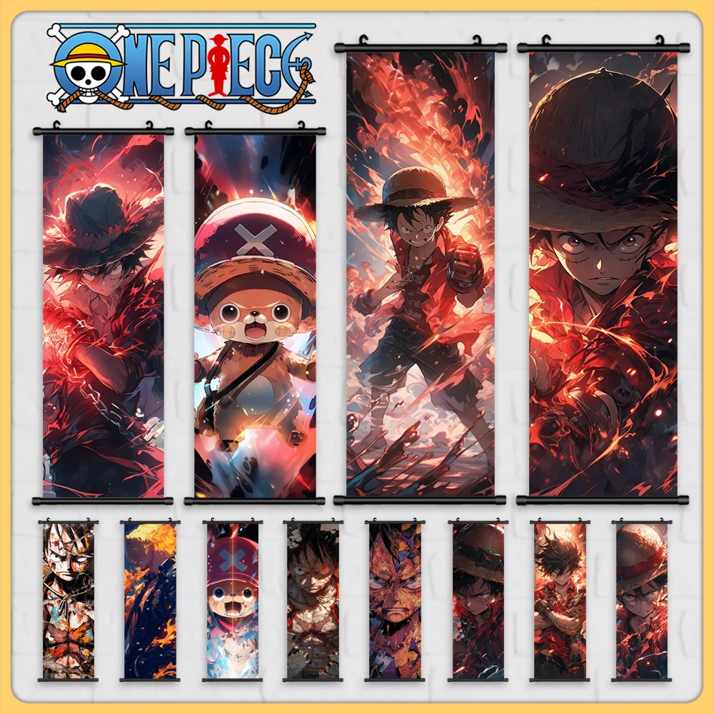 

Home Decor One Piece Anime Canvas Luffy Wall Art Chopper Scrolls Hanging Paintings Cartoon HD Print Sanji Modular Picture Poster