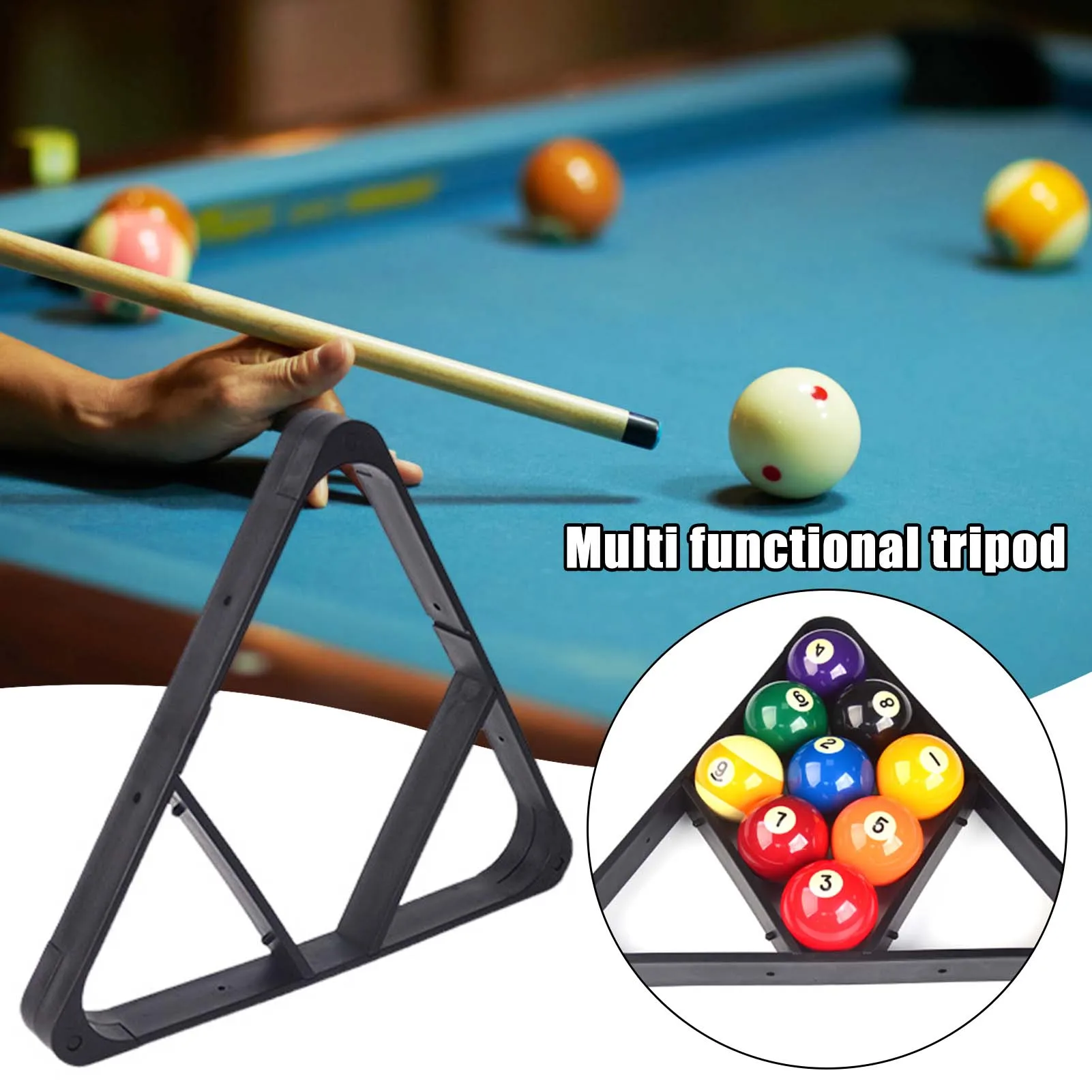 Newly Billiard Tripod Pool Rack Billiard Display Rack Storage Shelves Organizer Gift for Children's Day Thanksgiving