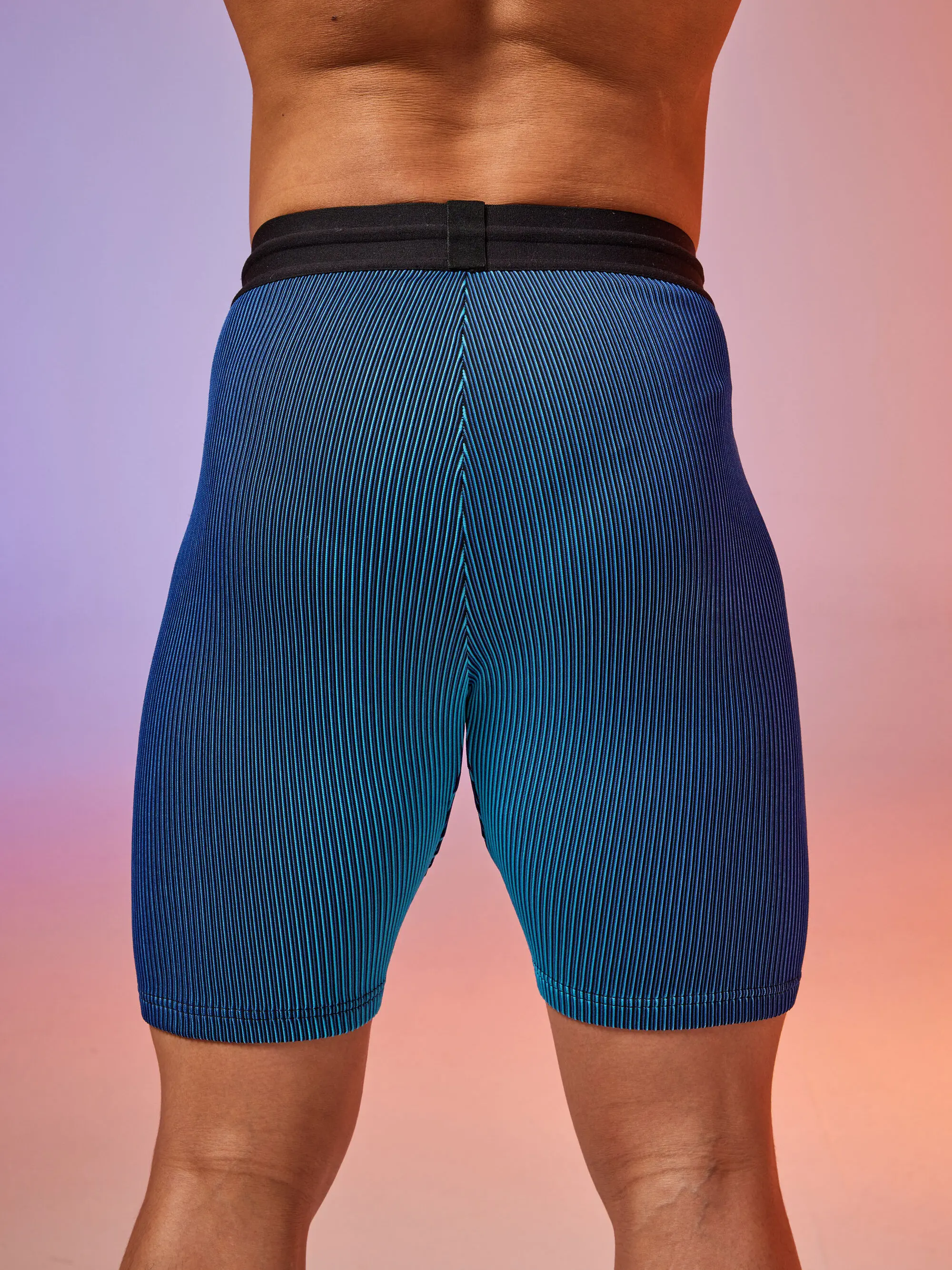 Summer Plus Size Fitness Blue Shorts Skinny Men Sport Gym Bottoms Trunks