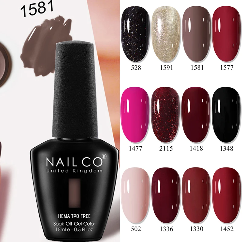 NAILCO 15ml Smalto gel per unghie senza TPO Vernis Unghie semipermanenti Nail Art Manicure Design Hybrid Remover Gel Top Coat Ongle Gel UV