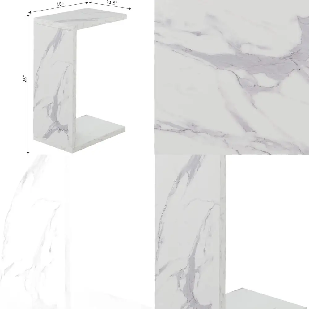 

Современный белый C-образный приставной столик, 18-минималистичный мраморный вид для гостиной