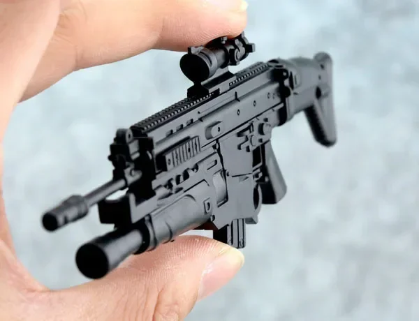 FN ندبة بندقية الاعتداء بندقية ، سلاح لغز البلاستيك ، نموذج ل 12 "الجندي تجميع ، بندقية لعبة صغيرة ، 1:6