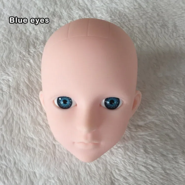 4 Distraction Doll 3D Eye Flat Head No Makeup Bald Head BJD SD Makeup Head for 1/4 Doll