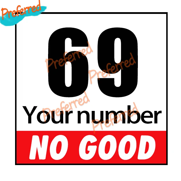 No Good Racing Hand Door Plates Kanjo Sticker Number Decal（Remark Customizable Number）