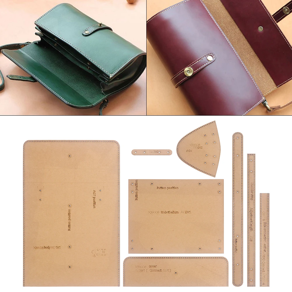 DIY Shoulder Crossbody Bags Sewing Patterns, Brown Kraft Paper Template, DIY Leather Handmade Crafts Paper Patterns