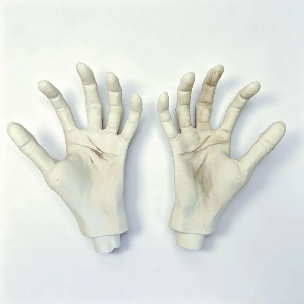 Spooky Lawn Cemetery Decors Halloween Hand Props 1 Pair Halloween Skeleton Hands Realistic Life-size Zombie Props for Terror