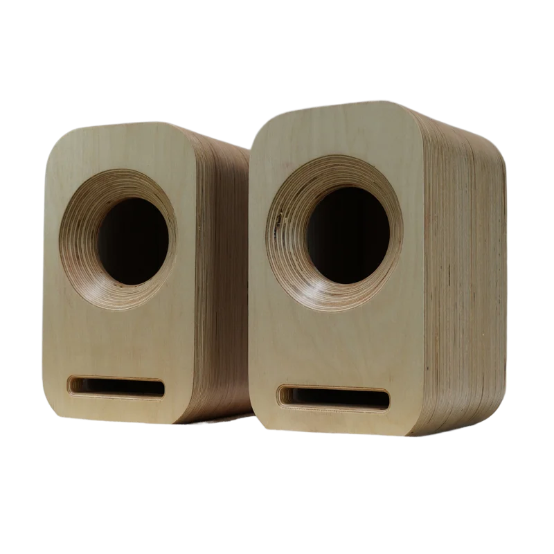 Craftsmen Customized One Pair 4 Inch Full-Range Empty Birch Plywood Speaker Cabinet Box Mini Empty Bookshelf Speaker HIFI DIY