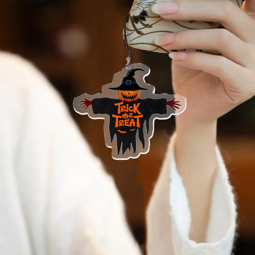 

Whimsical Rearview Mirror Decor Pumpkin Straw Man Pendant Spooky Halloween Pumpkin Ghost Ornaments for Cars Bags Keychains
