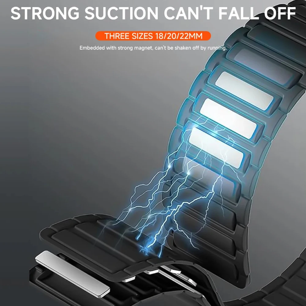 COROS PACE 3、APEX 2 Pro/APEX 46mm/PACE 2/APEX 42mm対応 スポーツシリコンバンド マグネットループブレスレット 20mm/22mm