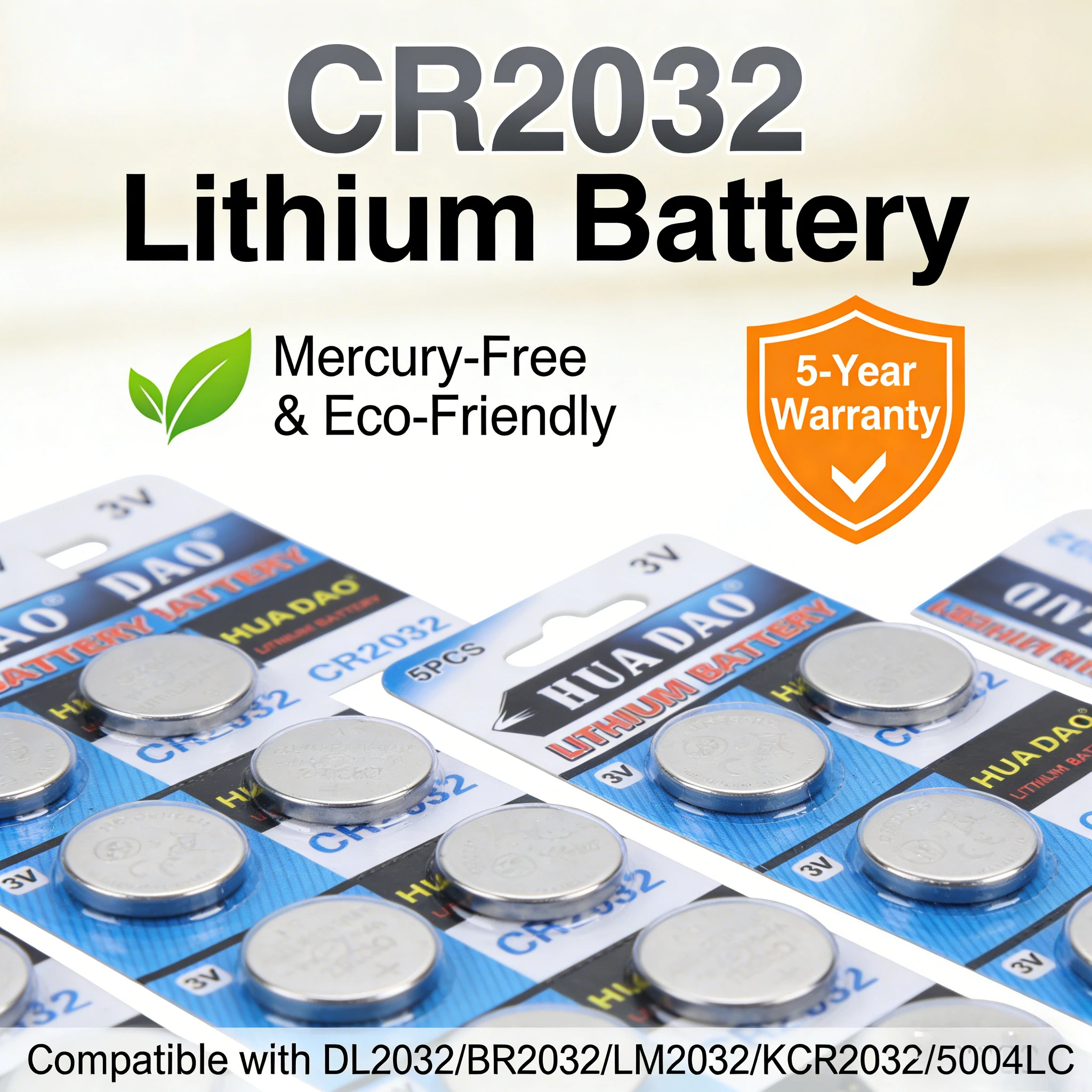 5-100 Uds CR2032 3V batería de botón de litio 200mAh DL2032 ECR2032 para llave de coche reloj juguetes calculadora Control remoto de larga duración