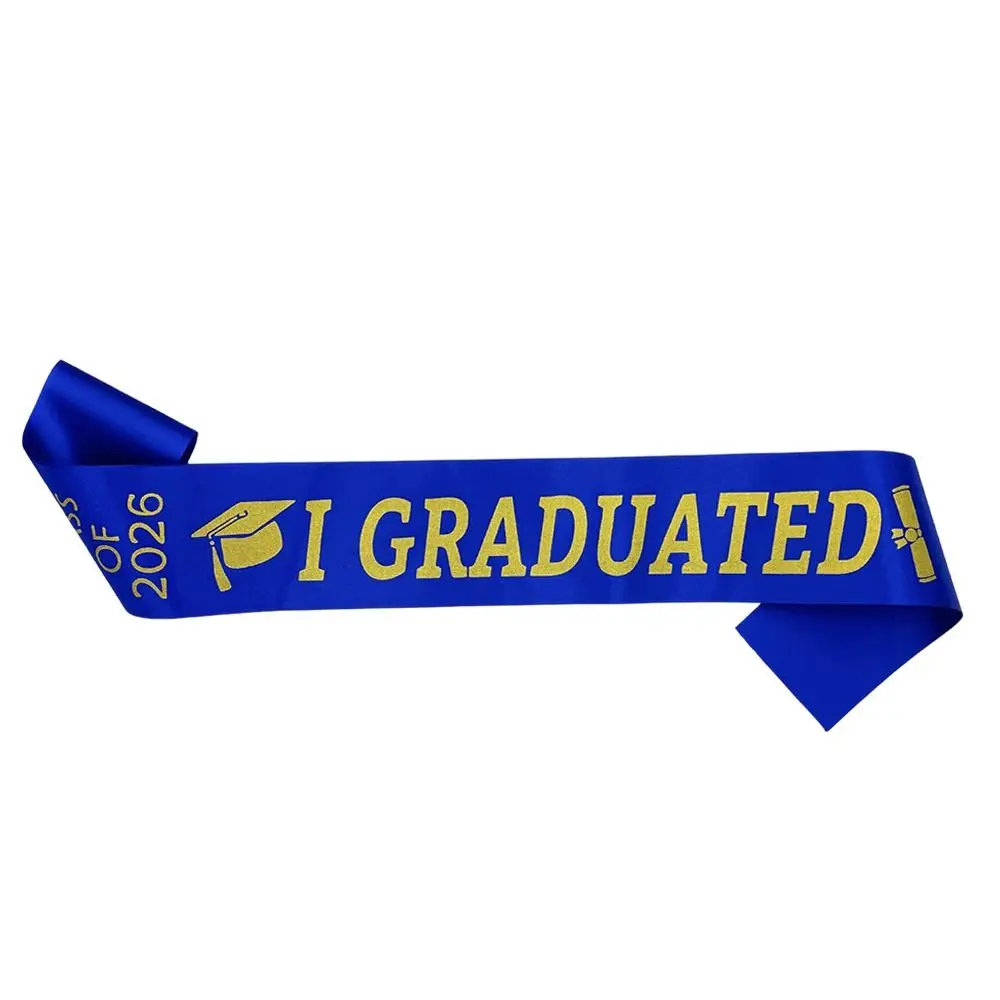

Class of 2026 Graduation Stole Sash Happy Graduation I Graduated Graduation Gown Scarf Solid Color Unisex Ceremonial Belt Party