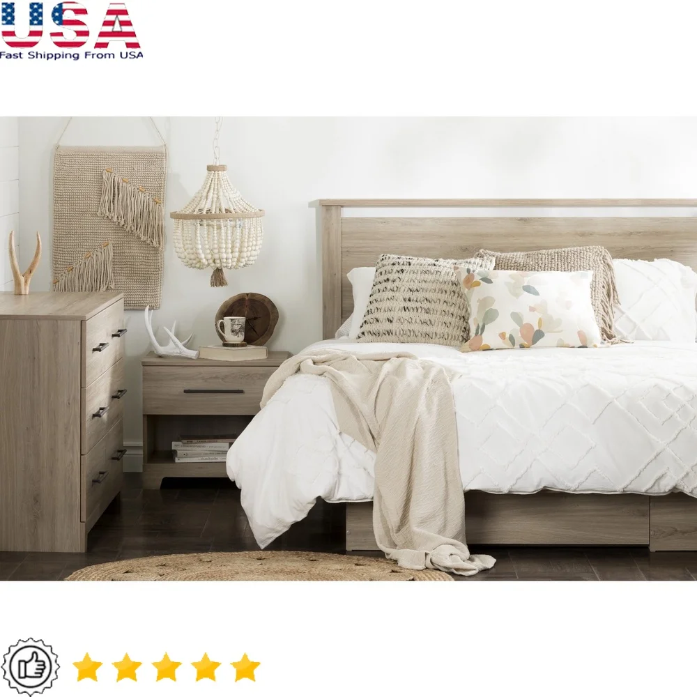 

Contemporary Dresser with 6 Drawers Metal Handles Easier Access Durable Laminated Particleboard Well Designed Storage Solution