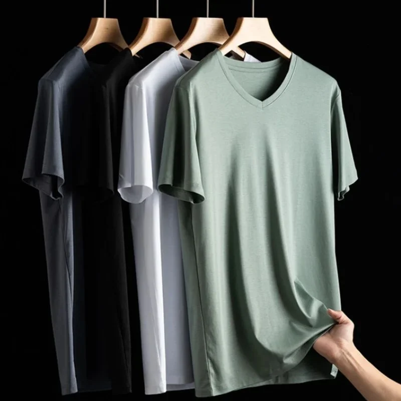 Luxury Basic Plain White irt Men's Summer Top Special Wide Fit f High Collar Youth Faion Workwear No Brand Registered