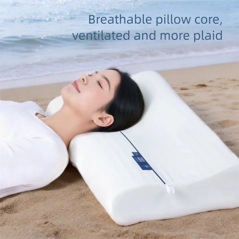 New Massage Wave Stream Pectin Breathable Air Layer Zero Cervical Pressure Particle Support Neck Latex Adult Single Washable