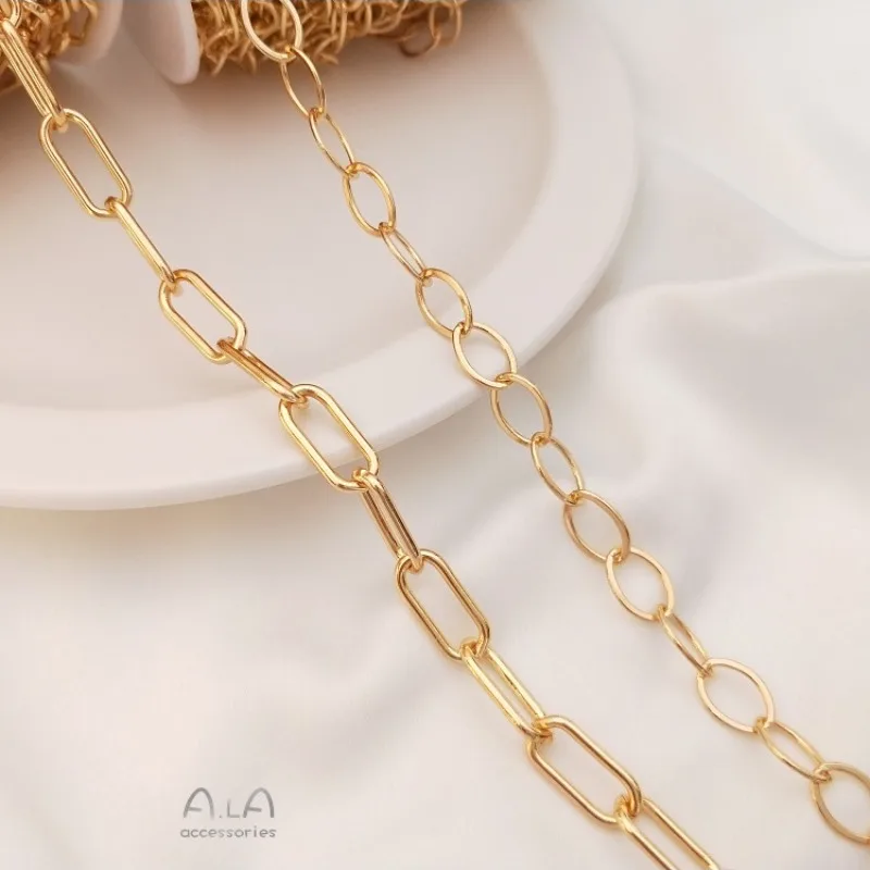 

`14K Gold Color European & American Style Thick Chunky Chain Loose Chain for DIY Bracelet Sweater Necklace Jewelry Making Materi