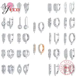 Stile coreano Vari modelli Risultati di orecchini di cristallo Genuino argento sterling 925 Risultati di orecchini Accessori di gioielli per fai da te