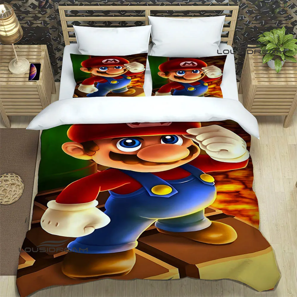 3D Cartoon M-Mario-Bros print Bedding Sets exquisite supplies set duvet cover bed comforter set bedding set luxury birthday gift