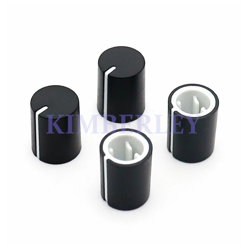 20PCS Rubber Half Shaft Knob Encoder Knob Cap D-axis Potentiometer Knob Cap Plastic Black And White Soft Rubber Knob