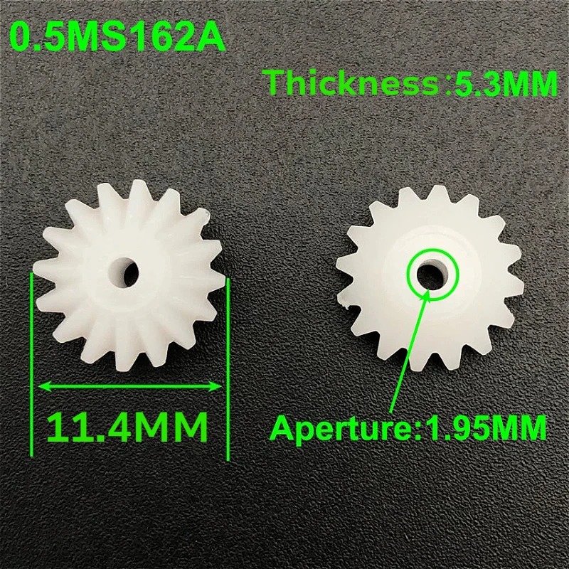 5/20/50pcs 16 Teeth S162A 0.5 Module 16T White Plastic Bevel Gear Hole Aperture 2mm DIY Toy Parts Model Accessories