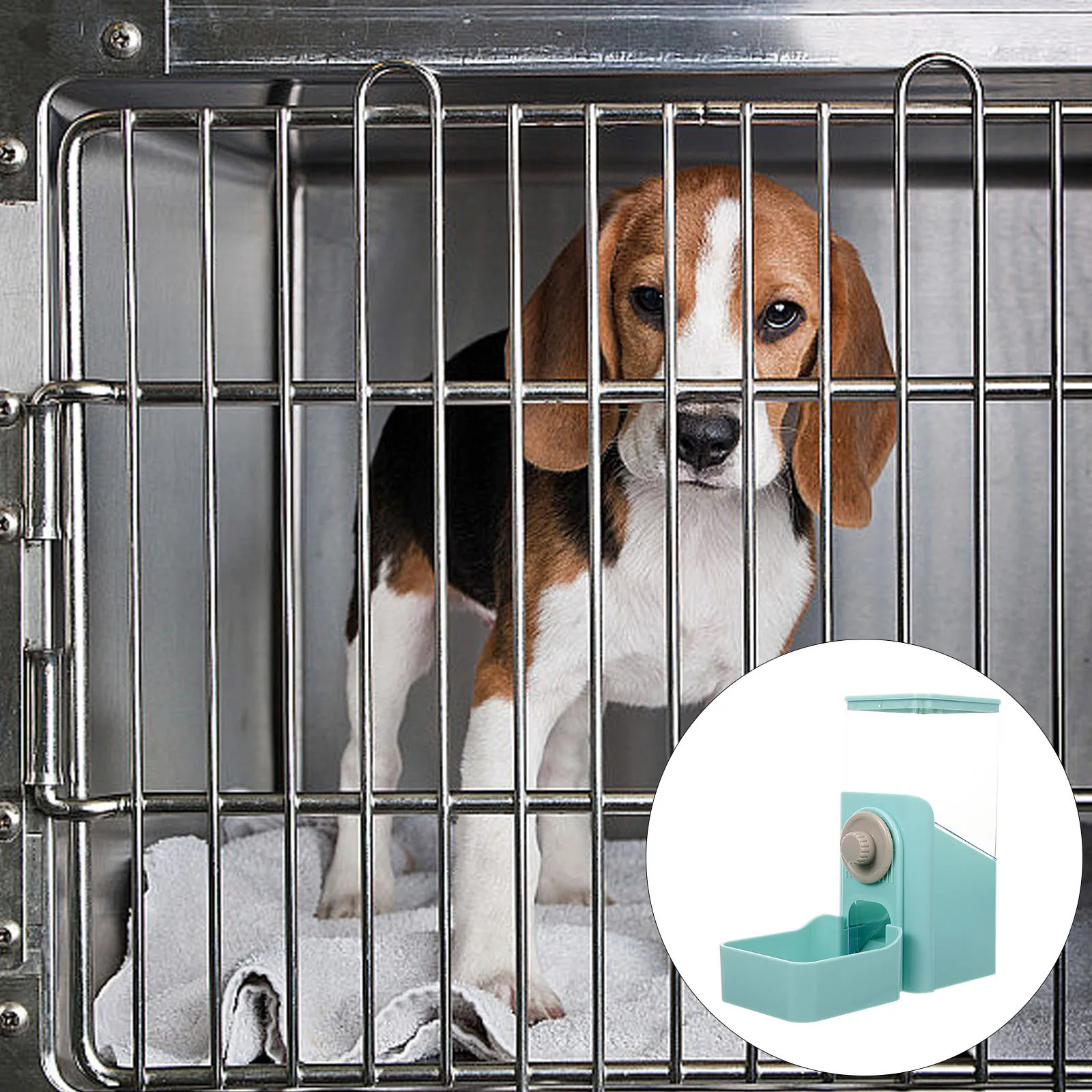 

Hanging Small Pet Feeder PP Durable Rabbit Cat Dog Food Dispenser Large Capacity Anti-Turning Easy Clean Automatic