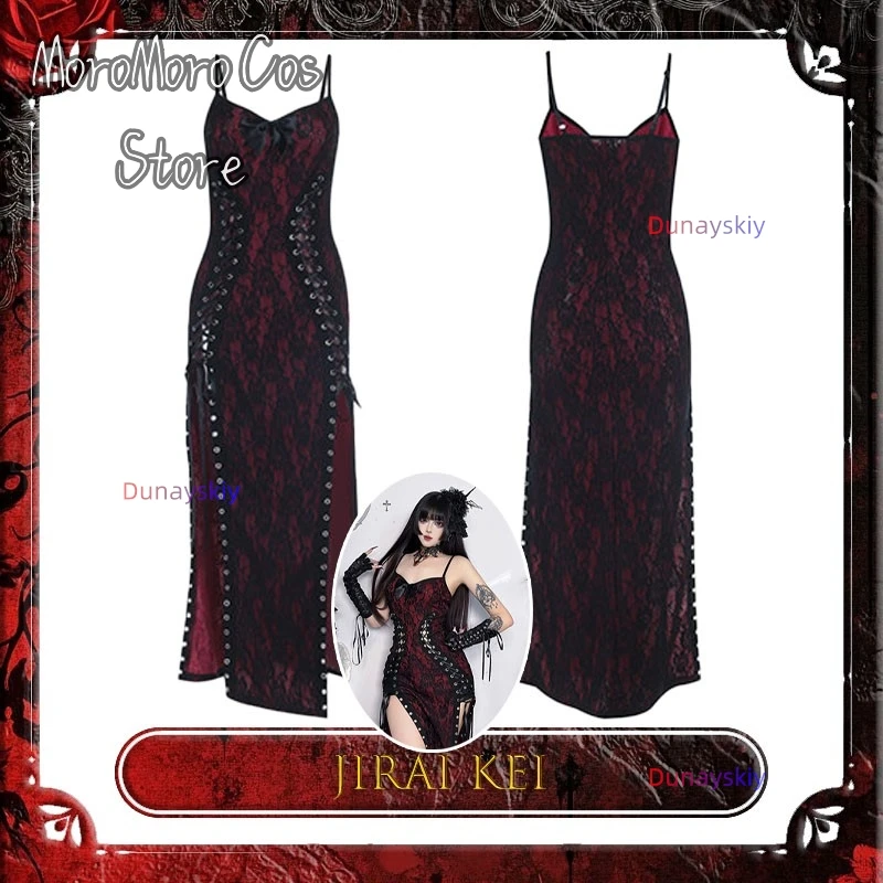 

Summer American Sexy Dark Gothic Style Dress Women's Subcultural Y2K Thin Spaghetti Strap Dress Vintage Design Punk Streetwear