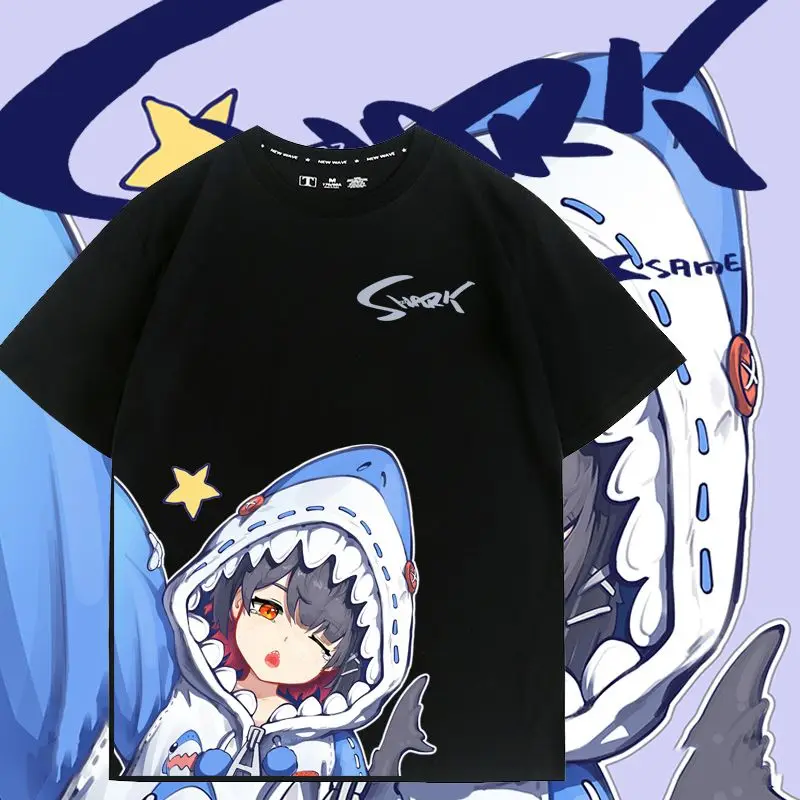 Zenless Zone Zero T-Shirt  Men's  Women's Game Shark Girl Ailen Qiao Pajamas Anime  T-Shirts Short Sleeve Summer  Cotton Tees