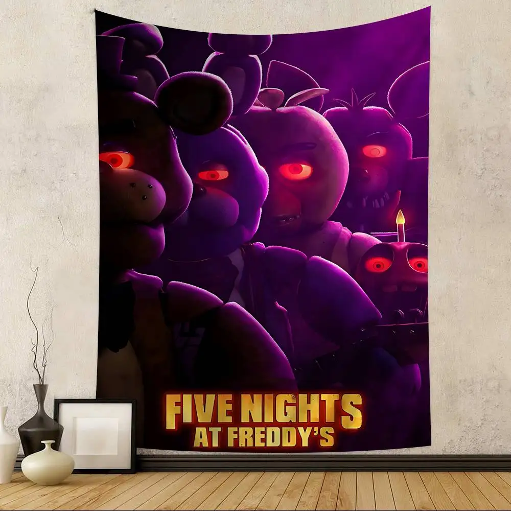 Fnaf Five-nights-At-Freddys Classic Colorful Tapestry Wall Hanging Hanging Tarot Hippie Wall Rugs Dorm Wall Art Decor