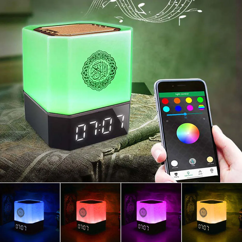 Динамик AZAN Quran, ночник, MP3 плеер с управлением через приложение, Сенсорная лампа, BT динамик для украшения дома, новогодние подарки
