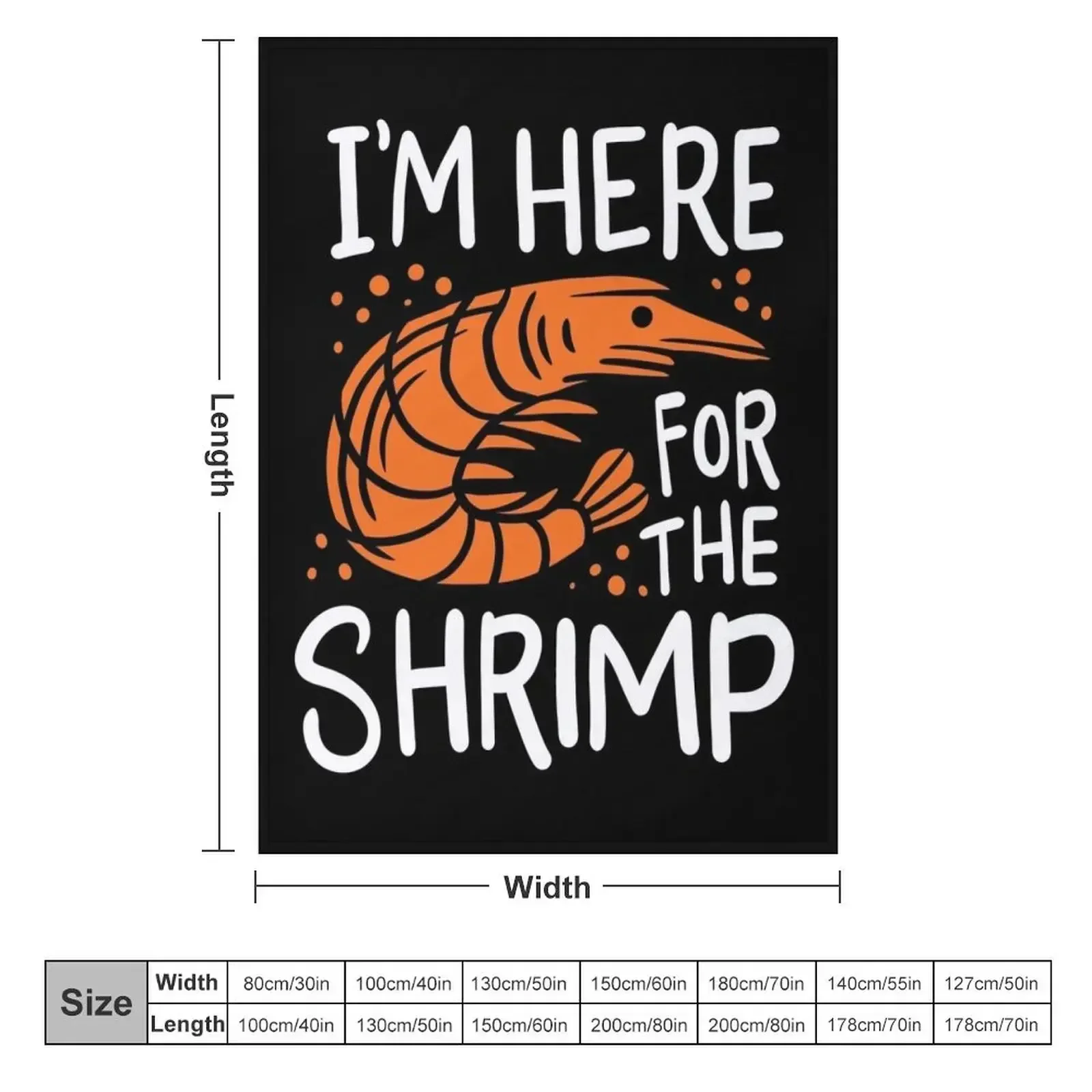 Shrimp Seafood Throw Blanket couch cozy soft plush fuzzy picnic outdoor blanket