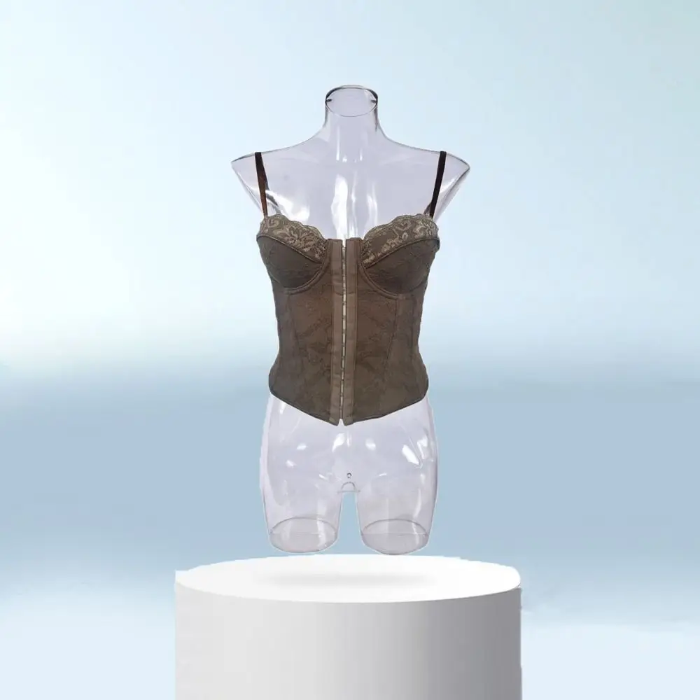 

Spicy Girl Style Hollow Lace Camisole Sleeveless Tanks Crop Tops Streetwear Slim Fit Suspender Vest Spring Summer
