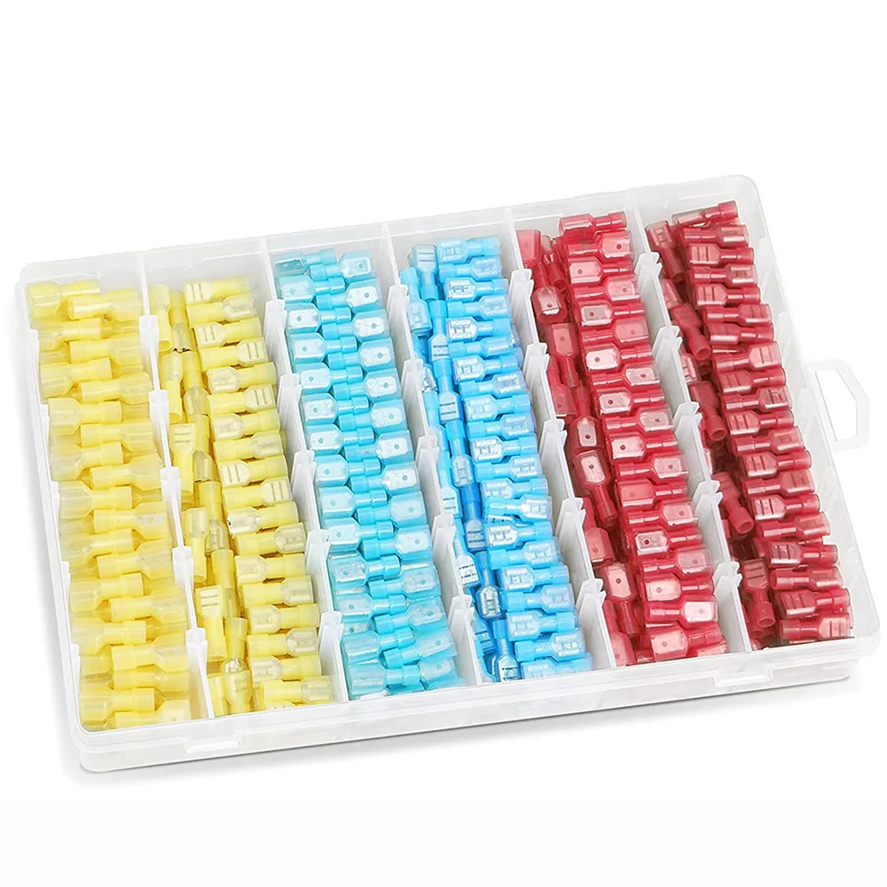 800Pcs Insulated Nylon Spade Connectors Assortment, Male & Female Quick Plug Wire Crimp Terminals for Auto & Home Wiring