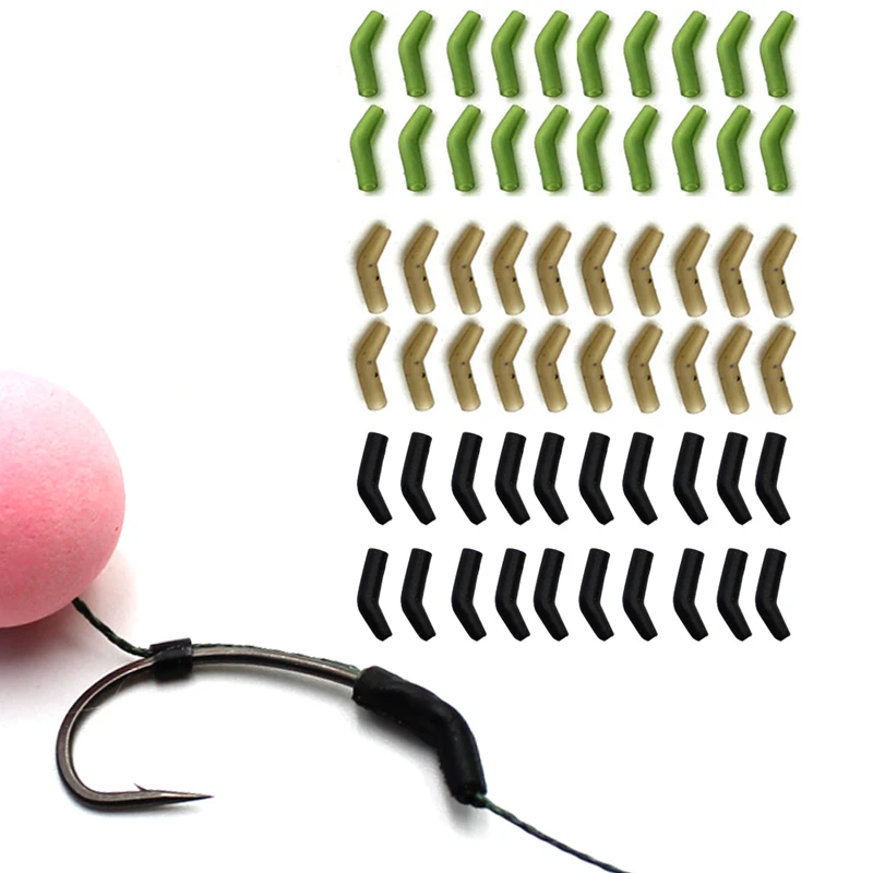 30pcs Accessories for Carp Fishing Anti Tangle Sleeve Rubber Change Swivel Tail Rubber for Carp Leader Line Hair Rig Tackle