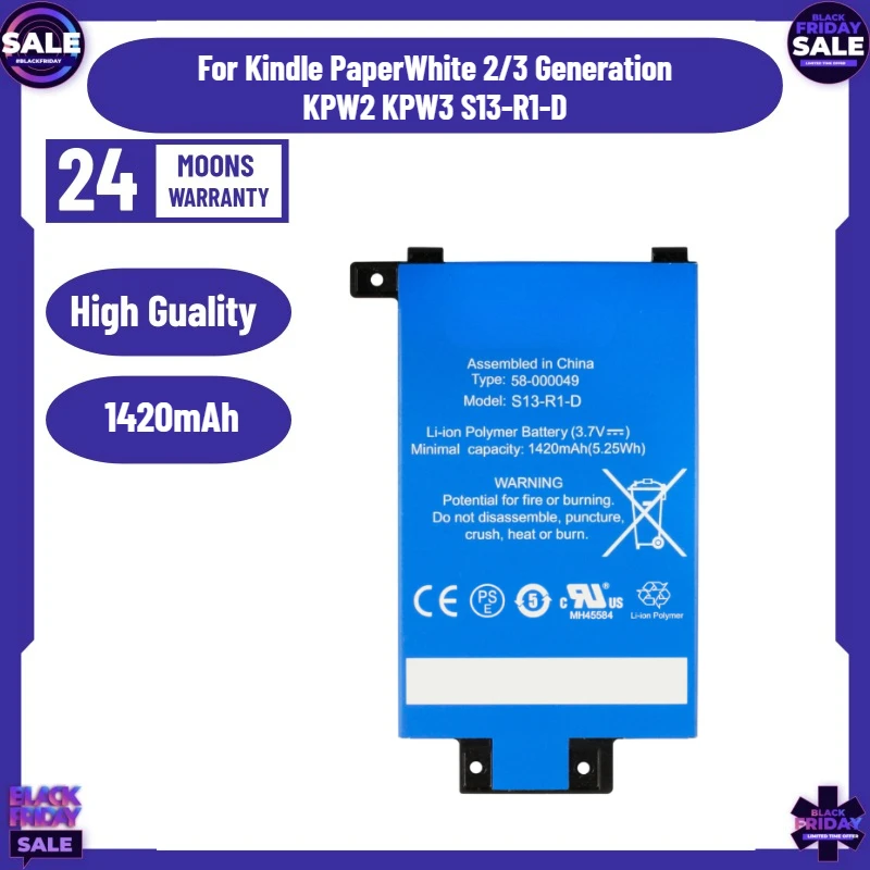 

1420mAh Battery S13-R1-D for Kindle PaperWhite 2/3 Generation KPW2 KPW3 S13-R1-D Batteries