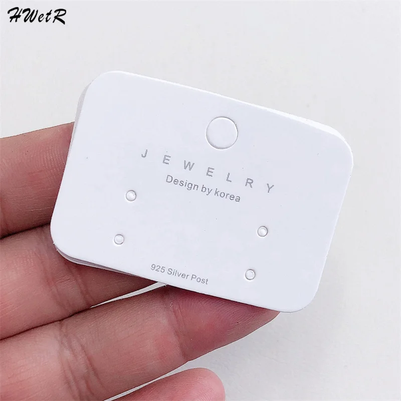 50Pcs Minimalist White Cardboard Paper Packing Card Earrings Packing Display Card DIY Stud Earrings Retail Price Tag Label